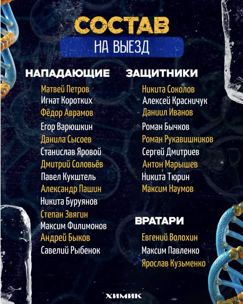 Состав воскресенцев на выезд