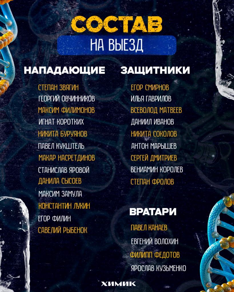 Состав воскресенцев на выезд